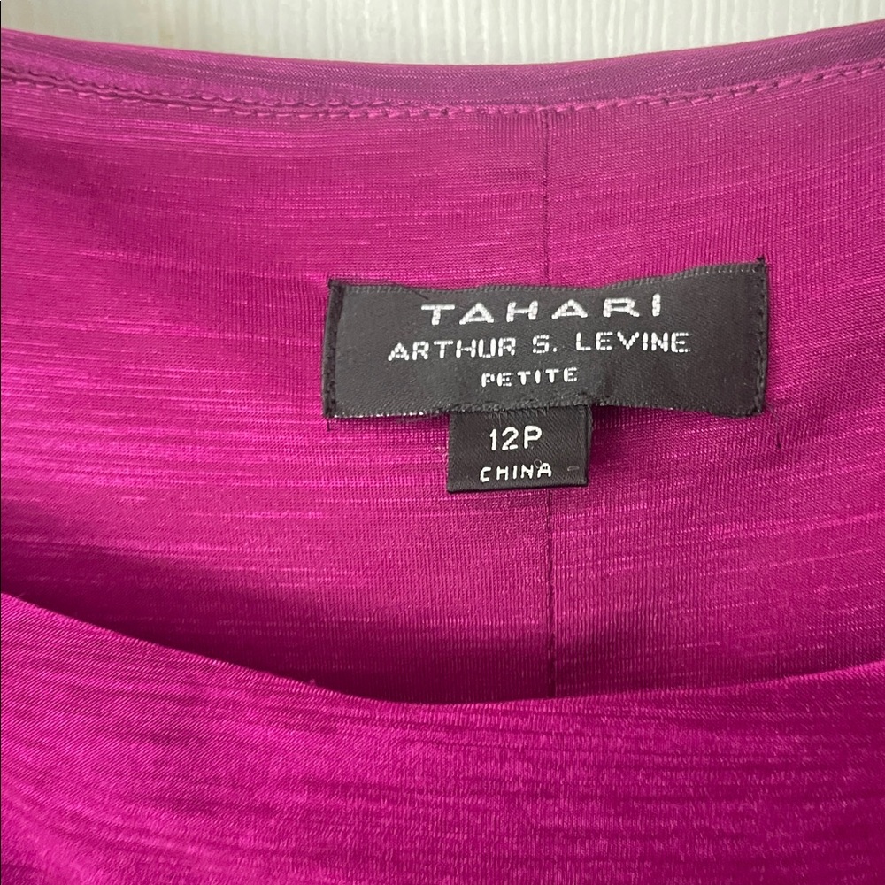 Tahari Magenta Long Sleeve Dress - Picture 4 of 11